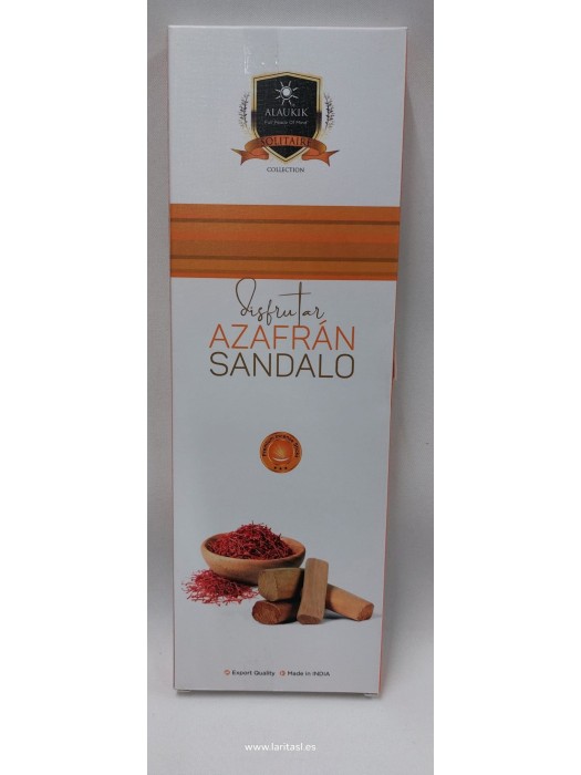 Incenso Alaukik Saffron+Sandal (Sândalo+Açafrão)90gr 